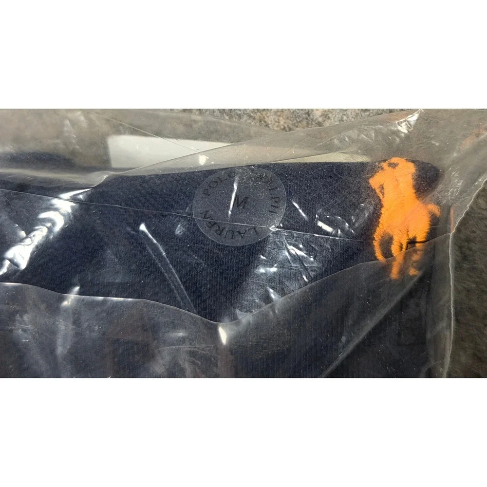 NEW Polo Ralph Lauren Mens Mesh Shirt Polo French Navy Blue Orange Pony M NWT